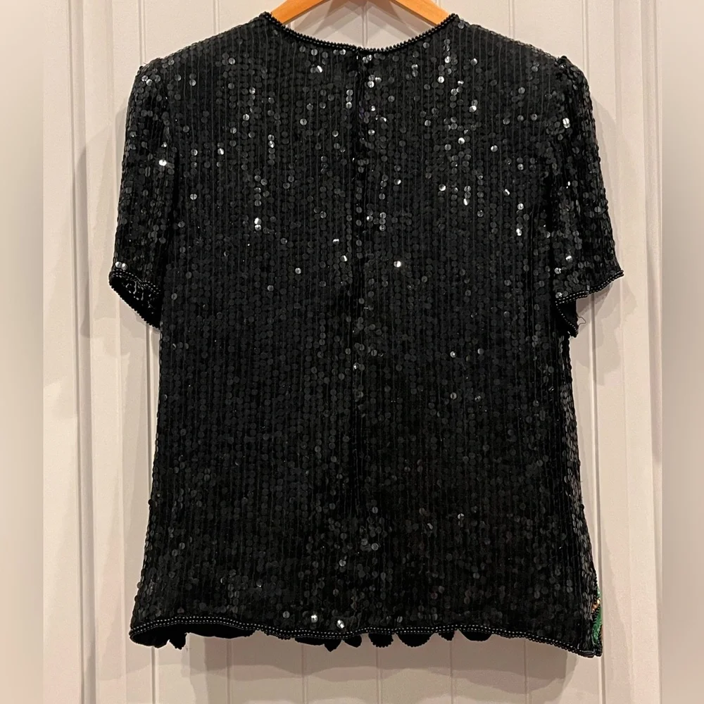 Vintage Sweelo Silk and sequin top size Medium - Picture 10 of 11